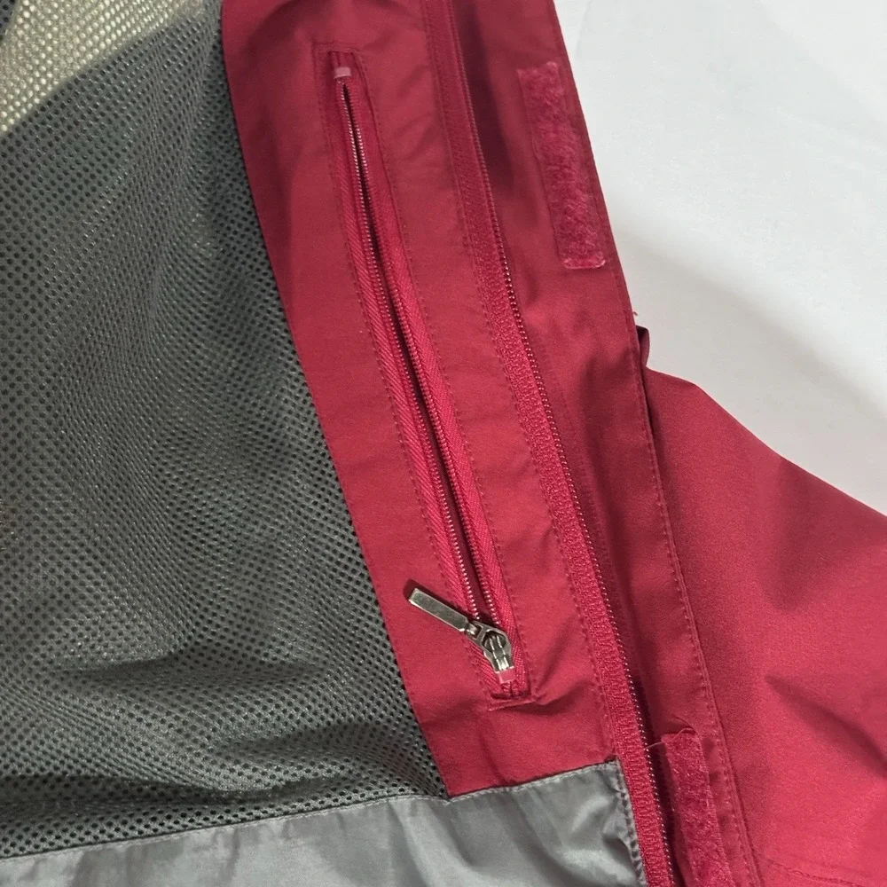 Lands' End Gore-Tex Squall Rain‎ Coat Men's L Hood Jacket Zipper Vintage Red
